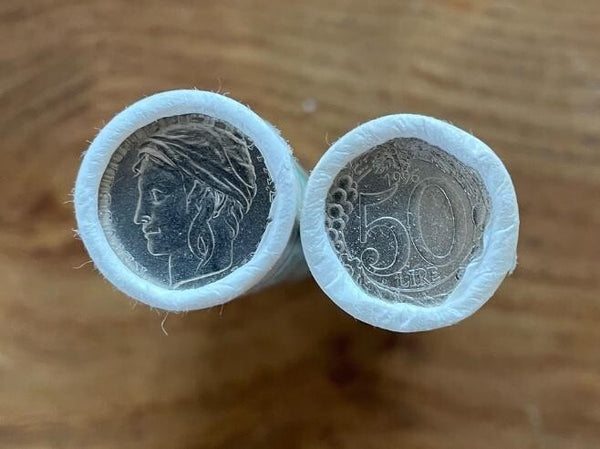 NL* ITALIA Rotolino 50 Pezzi 50 Lire PICCOLE 1996 FIOR DI CONIO assoluto -SUPER