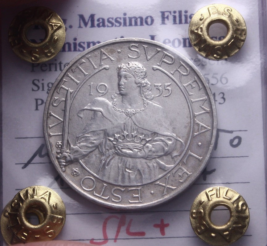 NL* SAN MARINO 10 Lire ARGENTO 1935 Roma SPL+ Perizia Filisina Massimo