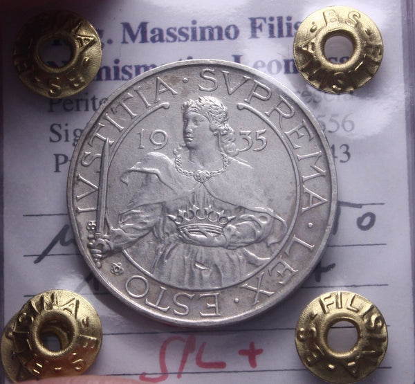 NL* SAN MARINO 10 Lire ARGENTO 1935 Roma SPL+ Perizia Filisina Massimo