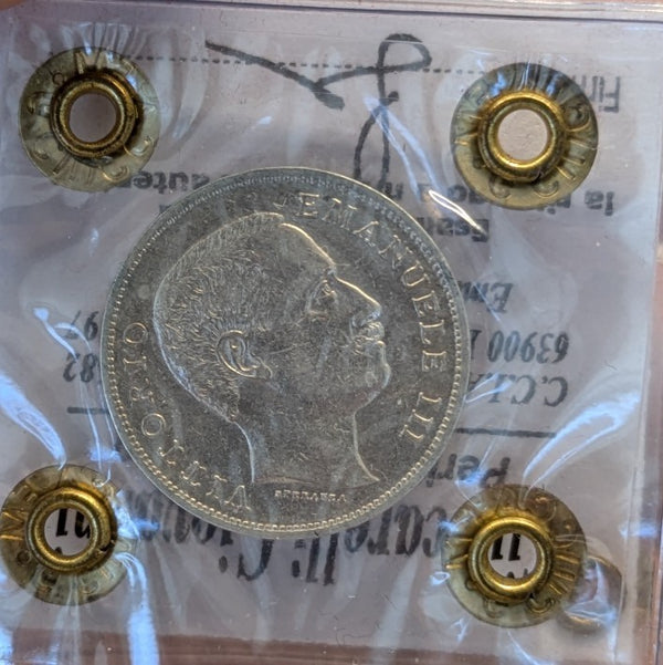 NL* VEIII 1 LIRA ARGENTO 1901 AQUILA SABAUDA RARA MSPL Perizia Ciuccarelli