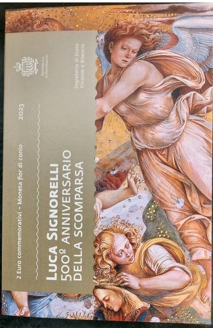NL* SAN MARINO 2 Euro 2023 500° ANNIVERSARIO Luca Signorelli FDC SET ZECCA