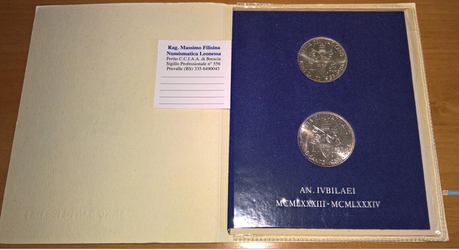 NL* VATICAN JOHN PAUL II Divisional 1983-84 HOLY YEAR 500 AND 1000 Lire AG
