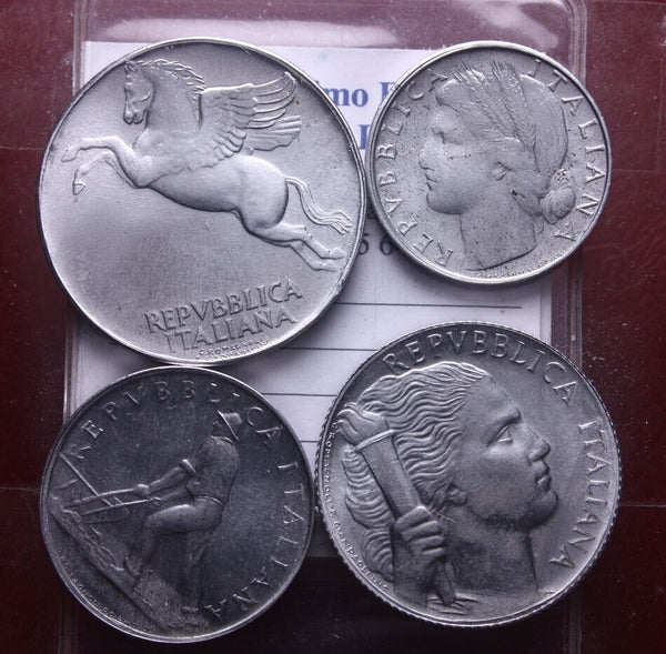 EN* Italy SERIES 1946 10 5 2 1 LIRA 1946 Reproduction Copy 4 pieces