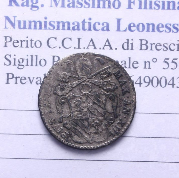 NL* STATO PONTIFICIO PAPA PIO IX 5 BAIOCCHI ARGENTO 1859 ROMA super prezzo!
