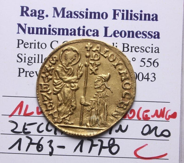NL*VENEZIA Doge ALVISE IV MOCENIGO 1763/1778 ZECCHINO ORO SPL Perizia Filisina