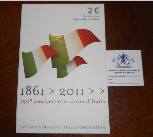 NL*ITALIA Repubblica 2 EURO commemorativi 2011 150° UNITA' D'ITALIA FDC set