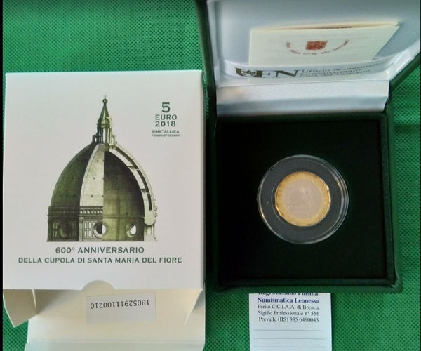 NL* VATICANO Papa FRANCESCO I 5 Euro 2018 CUPOLA SANTA MARIA DEL FIORE PROOF Set