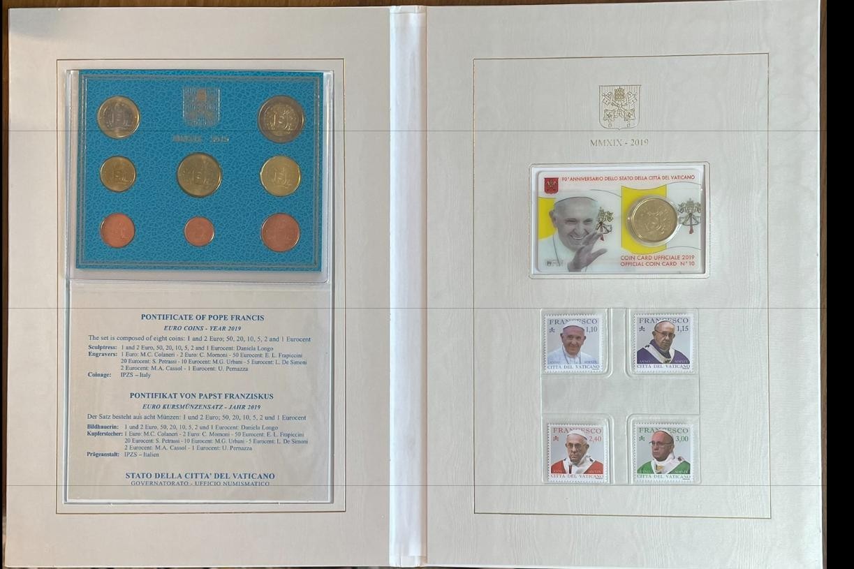 NL*CITTA' DEL VATICANO PAPA FRANCESCO Volume Numismatico 2019 V Divisionale+coin