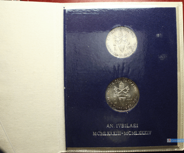 NL* VATICAN JOHN PAUL II Divisional 1983-84 HOLY YEAR 500 AND 1000 Lire AG