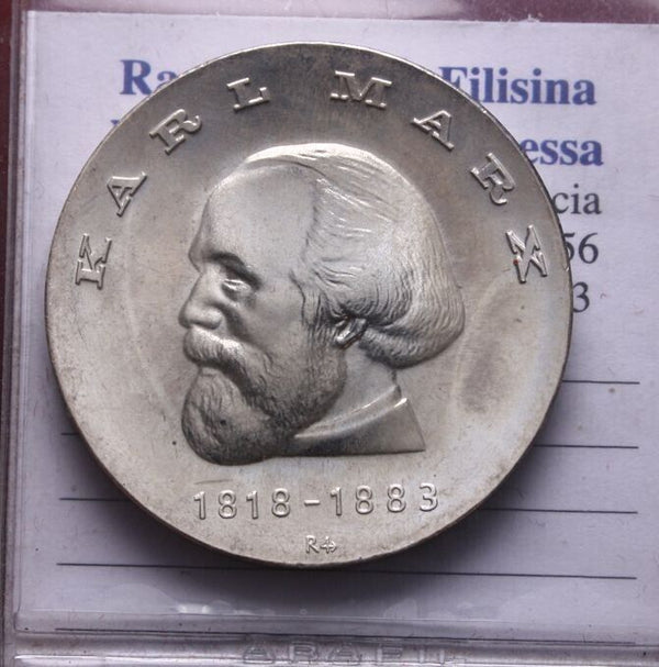 NL* DDR EAST GERMANY 20 DM SILVER 1968 KARL MARX FDC - Unc