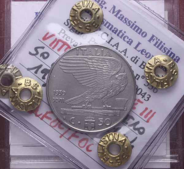 NL* VEIII 50 CENTESIMI 1939 XVII MAGNETICA QFDC/FDC Perizia Filisina Massimo