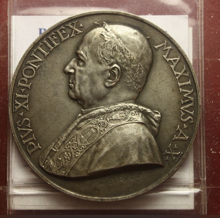 NL * ROME POPE PIUS XI Silver Medal 1931 Year X ALLEGORY of Vatican Radio