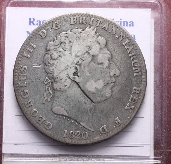 NL* INGHILTERRA RE GIORGIO III SILVER CROWN 1820 Corona in Argento ottima