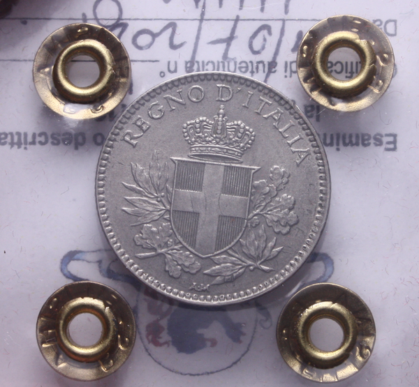 NL* VEIII ITALIA 20 CENTESIMI ESAGONO 1919 C. RIGATO RARA QFDC Perizia Filisina