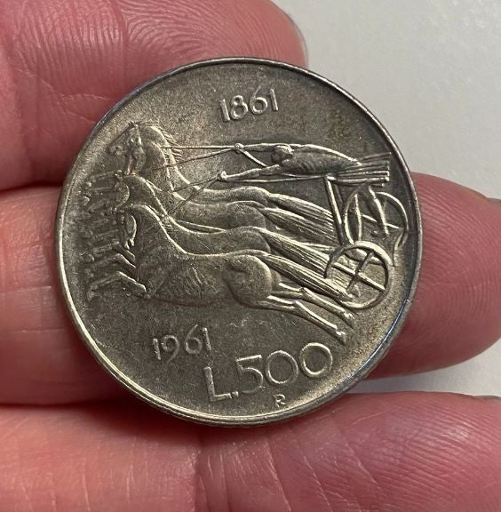 NL* ITALIA Repubblica 500 Lire Argento 1961 UNITA' D'ITALIA Fior di Conio