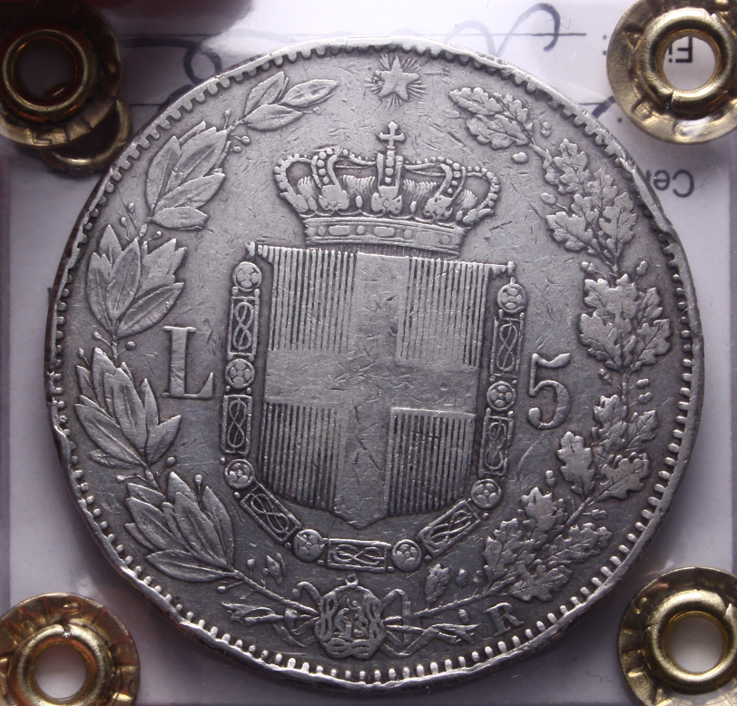NL* UMBERTO I 5 LIRE Argento 1879 ROMA MB COLPETTI Perizia Filisina Massimo