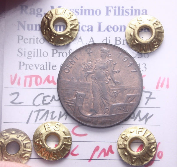 NL* VEIII Italia 2 CENTESIMI PRORA 1917 FDC PARZ. ROSSO Perizia Filisina * 2