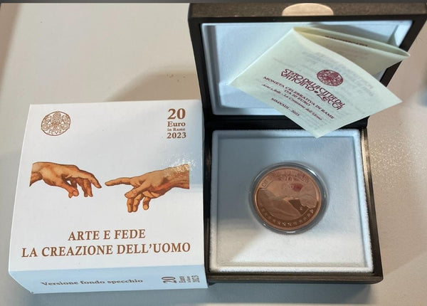 NL* VATICANO FRANCESCO 20 EURO Rame 2023 ARTE FEDE LA CREAZIONE DELL'UOMO PROOF