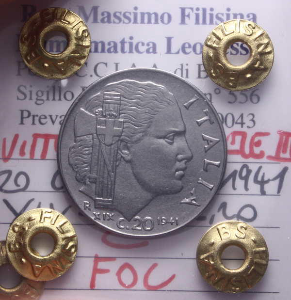 NL* VEIII 20 CENTESIMI IMPERO 1941 XIX FDC Perizia Filisina Massimo * 2
