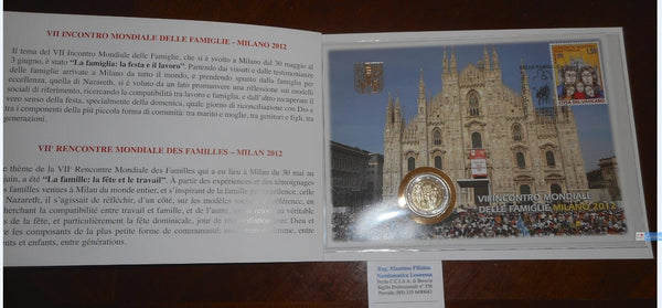 NL* CITTA' DEL VATICANO Benedetto XVI 2 EURO 2012 Incontro Mondiale Famiglie FDC