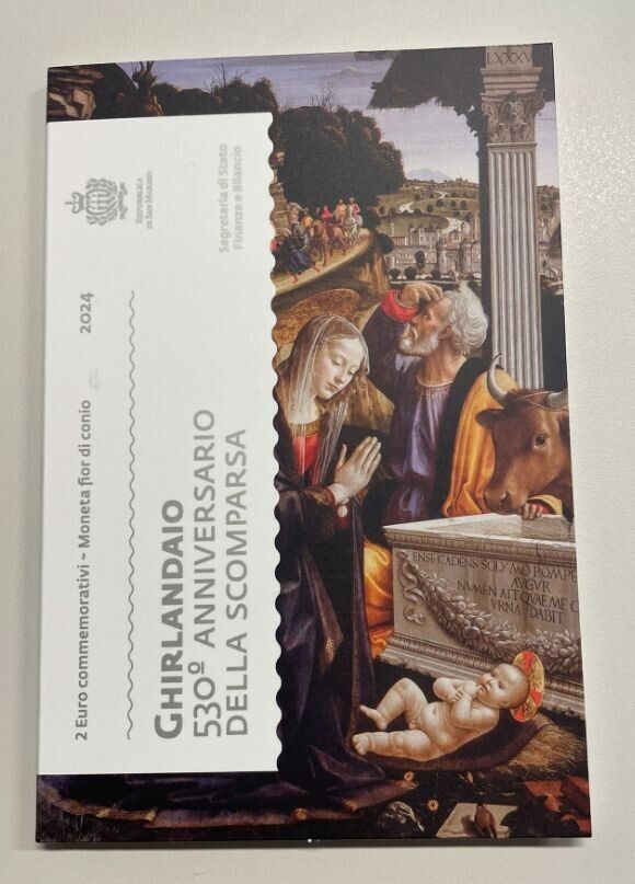 NL* SAN MARINO 2 Euro 2024 530th ANNIVERSARY OF THE DEATH OF GHIRLANDAIO FDC mint set