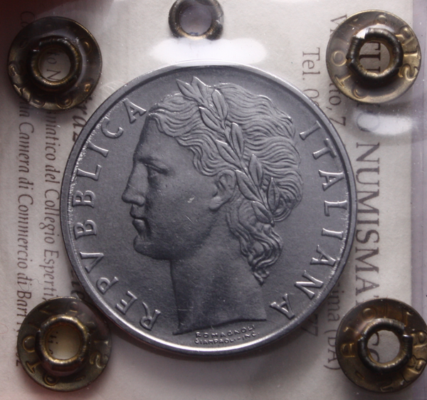 NL* Italia Repubblica 100 LIRE MINERVA 1966 FDC Perizia Straziota Michele