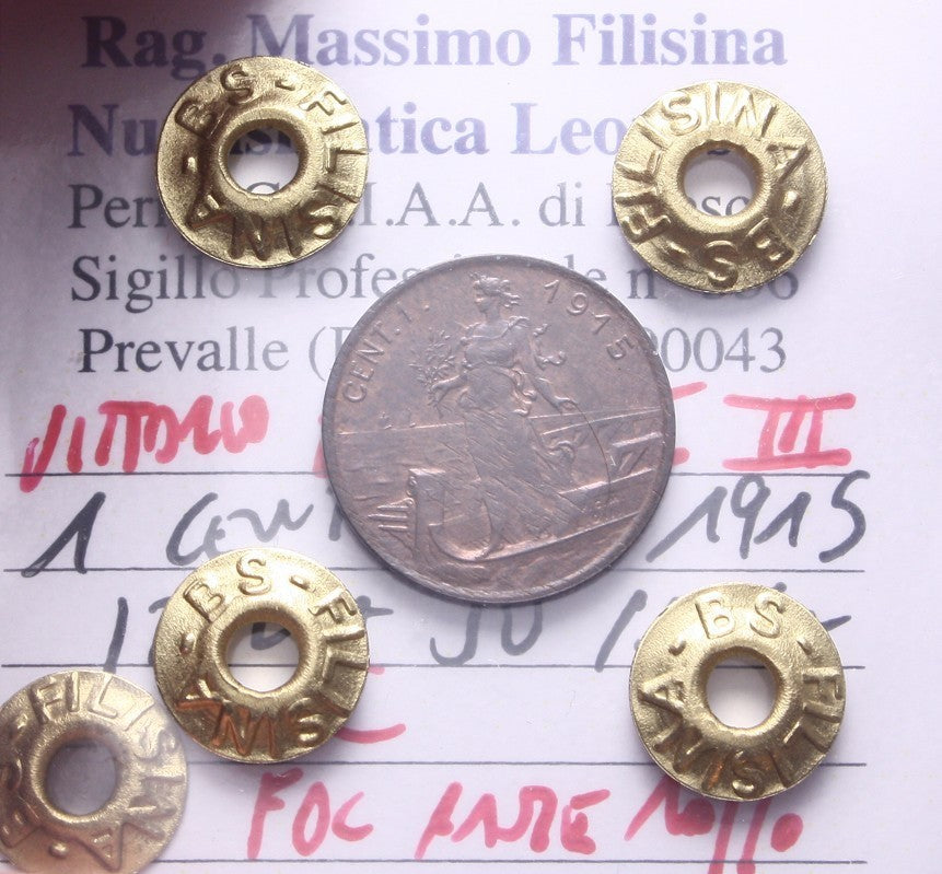 NL* VEIII Italia 1 CENTESIMO 1915 PRORA FDC RAME ROSSO Perizia Filisina Massimo