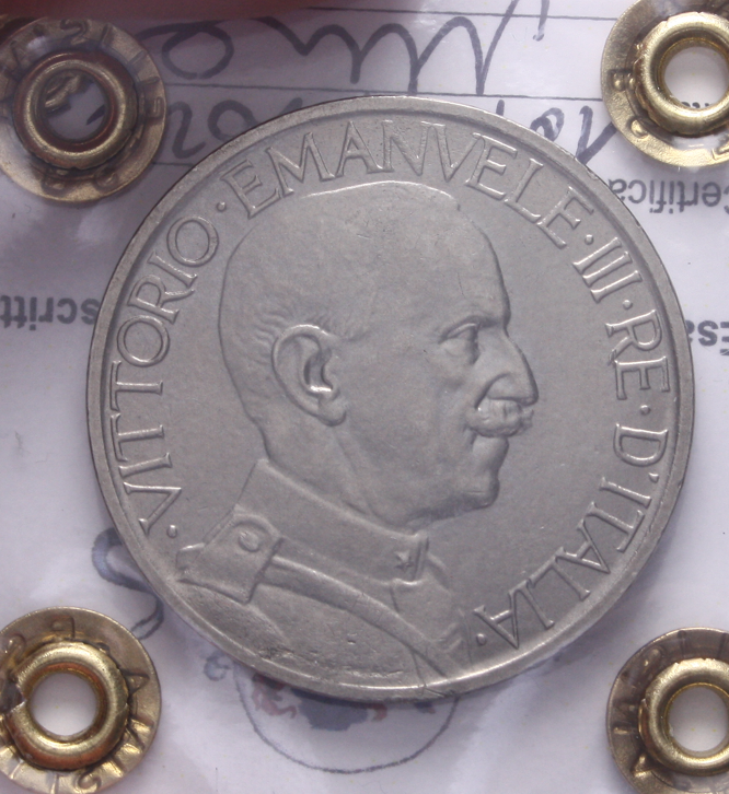 NL* VEIII Italia BUONO 2 LIRE FASCIO 1925 QFDC Perizia Filisina Massimo