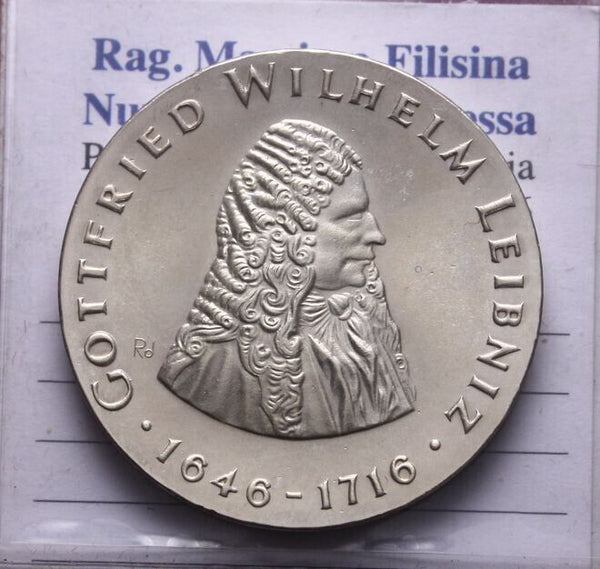 EN* DDR EAST GERMANY 20 DM SILVER 1966 G. W. LEIBNIZ FDC - Unc