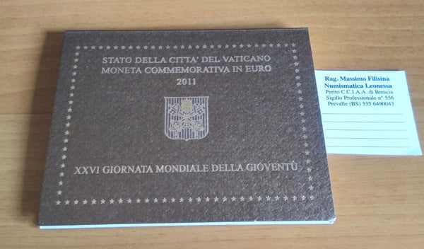 NL* CITTA' DEL VATICANO BENEDETTO 2 Euro 2011 GIORNATA MONDIALE GIOVENTU' FDC