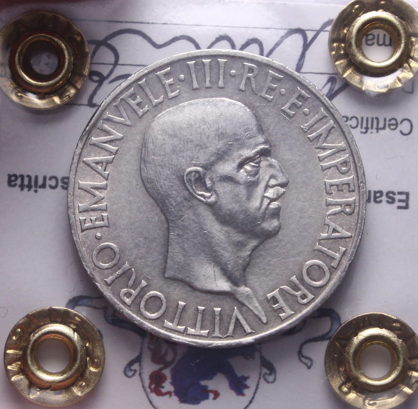 NL* VEIII 10 LIRE ARGENTO IMPERO 1936 XIV BB/SPL Perizia Filisina Massimo