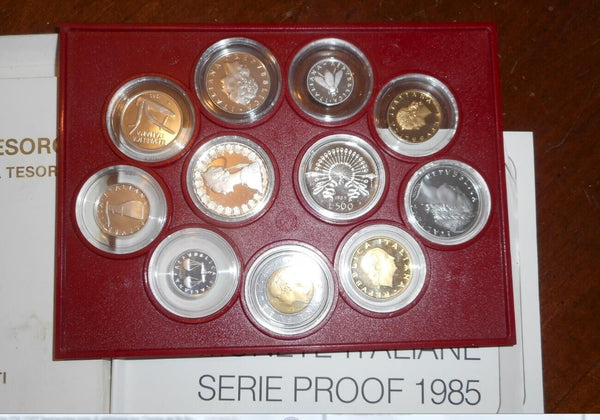 NL*ITALIA Divisional 1985 500 and 500 Lire SILVER A. MANZONI PROOF SET MINT