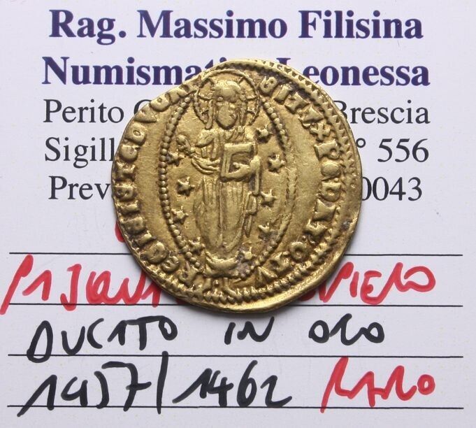 NL*VENEZIA Doge PASQUALE MALIPIERO 1474/1462 DUCATO ORO RARO BB Perizia Filisina