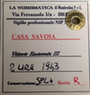 NL* VEIII 2 LIRE IMPERO 1943 XX1 RARA SPL+ Perizia Manfredini Paolo