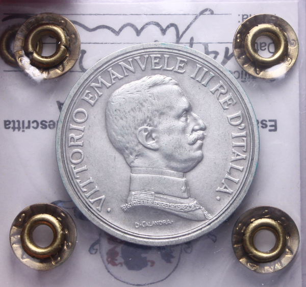 NL* VEIII Italia 2 LIRE ARGENTO 1917 QUADRIGA BRIOSA RARA SPL Perizia Filisina *