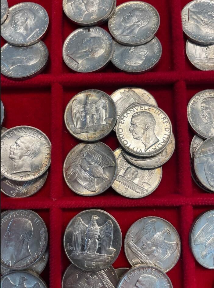 NL* VEIII 5 LIRE Silver AQUILOTTO 1930 UNCIRCULATED ABSOLUTE from Roll