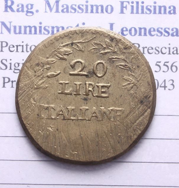 NL*  SAVOIA PESO MONETALE DA 20 Lire ORO  Italiane MARENGO grammi 6.45