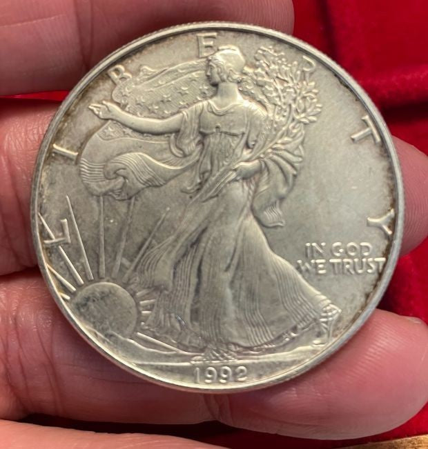 NL* STATI UNITI 1 DOLLARO ARGENTO 1992 1 ONCIA OZ ARGENTO PURO Liberty Walking *