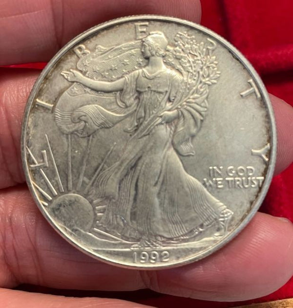 NL* STATI UNITI 1 DOLLARO ARGENTO 1992 1 ONCIA OZ ARGENTO PURO Liberty Walking *