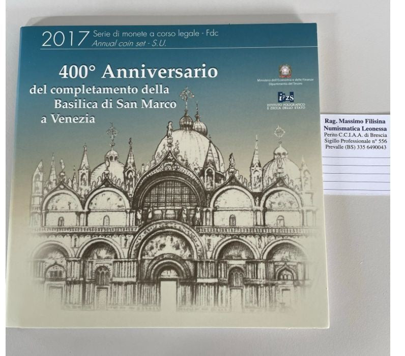 NL* ITALIA Divisionale 2017 9 Valori IN EURO FDC Set zecca -BASILICA SAN MARCO V