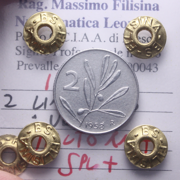 NL* Italia Repubblica 2 LIRE ULIVO 1958 MOLTO RARA SPL+ Perizia Filisina Massimo