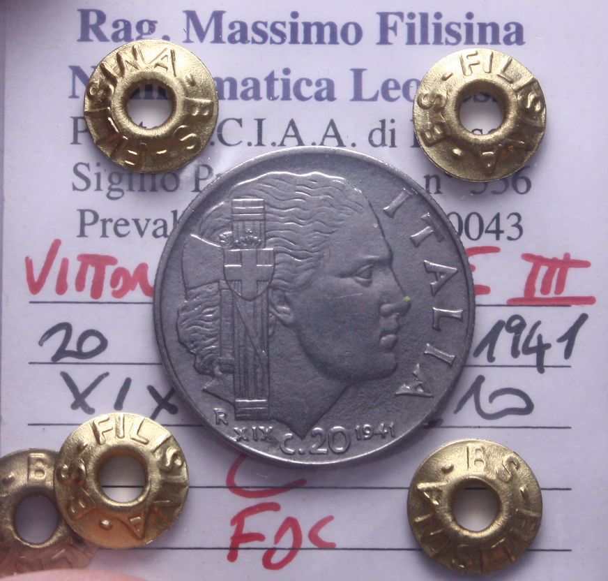 NL* VEIII 20 CENTESIMI IMPERO 1941 XIX FDC Perizia Filisina Massimo