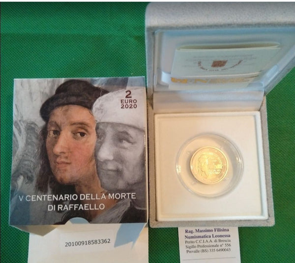 NL* VATICANO 2 EURO 2020 V CENTENARIO MORTE DI RAFFAELLO Proof set zecca