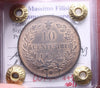 NL* UMBERTO 10 CENTESIMI RAME 1893 BIRMINGHAM QFDC RAME ROSSO Perizia Filisina M