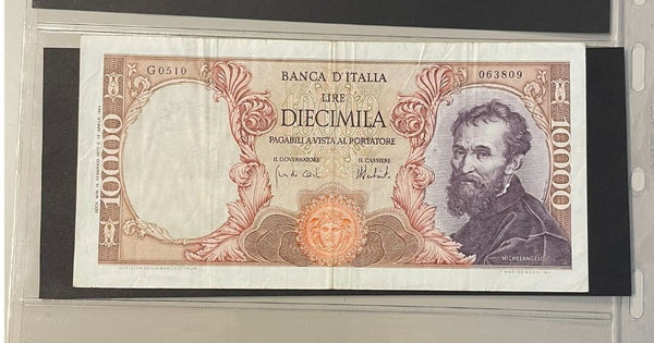 NL* BANCA D'ITALIA Banconota 10000 Lire MICHELANGELO 15 FEBBRAIO 1973 063809