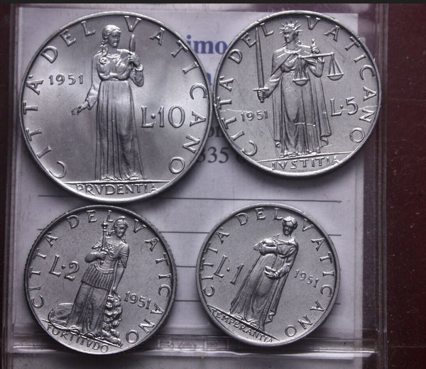 NL* ROME POPE PIUS XII 1951 Series 4 VALUES 10 5 2 1 LIRA FDC as per photo