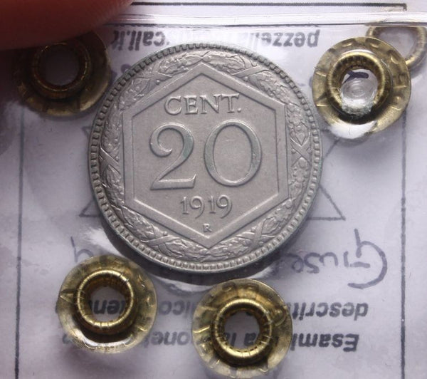 NL* ITALIA VEIII 20 CENTESIMI ESAGONO 1919 QUASI FIOR DI CONIO Pezzella Giuseppe