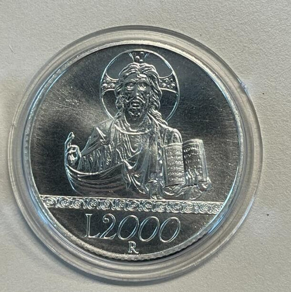 NL* ITALY TOWARDS 2000 2000 LIRE SILVER 1998 FAITH FDC in protective blister