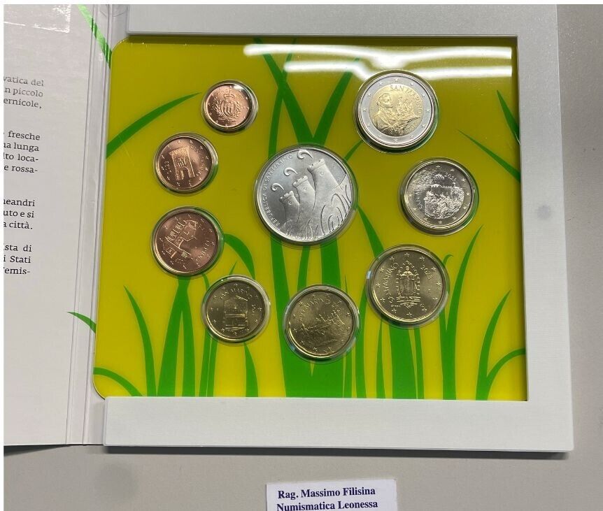 NL* San Marino Divisionale 2023 9 Valori con 5 Euro argento PROTEZIONE FAUNA FDC