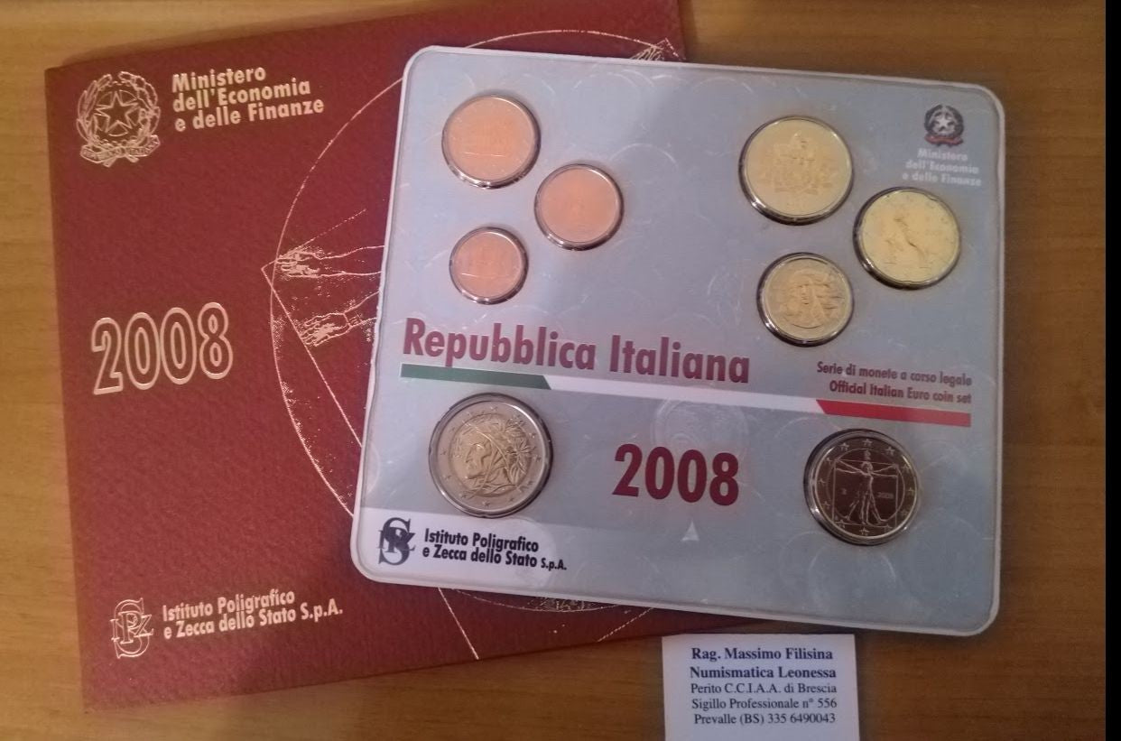 NL* ITALIA Repubblica Divisionale 2008 8 Valori IN EURO FDC Set zecca